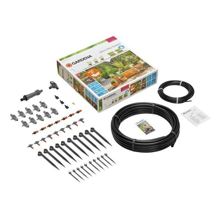 GARDENA Kit d'arrosage goutte-a-goutte pour plantes en pots M – Micr