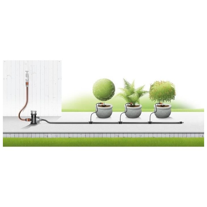 GARDENA Kit d'arrosage goutte-a-goutte pour plantes en pots M – Micr