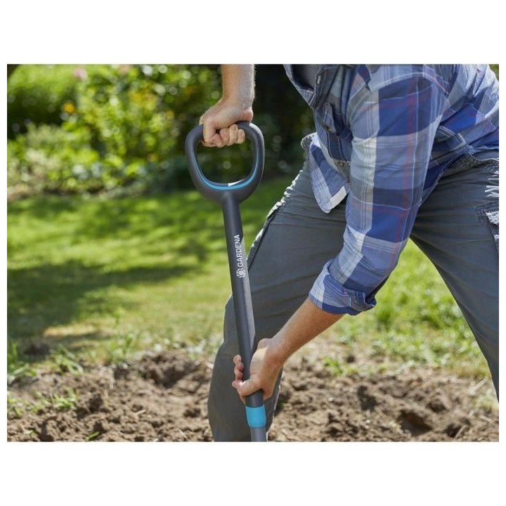 GARDENA Beche a bord droit NatureLine – Manche bois 100% FSC – Poi