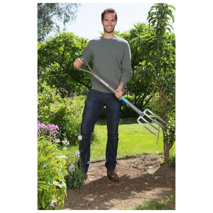 GARDENA Fourche a becher NatureLine– Manche bois 100% FSC – Poign