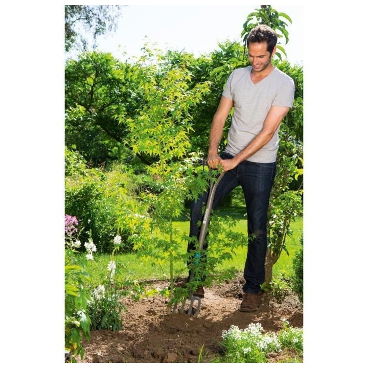 GARDENA Fourche a becher NatureLine– Manche bois 100% FSC – Poign