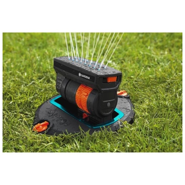 GARDENA Arroseur oscillant escamotable OS 140 – Pour surfaces carré