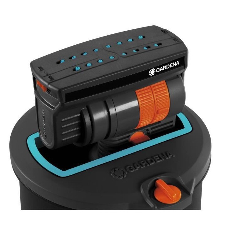 GARDENA Arroseur oscillant escamotable OS 140 – Pour surfaces carré