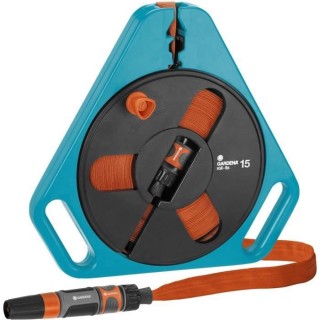 GARDENA Tuyau plat textile Classic 15 en boîtier-enrouleur – Longue