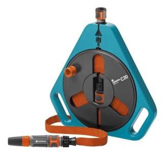 GARDENA Tuyau plat textile Classic 20 en boîtier-enrouleur – Longue