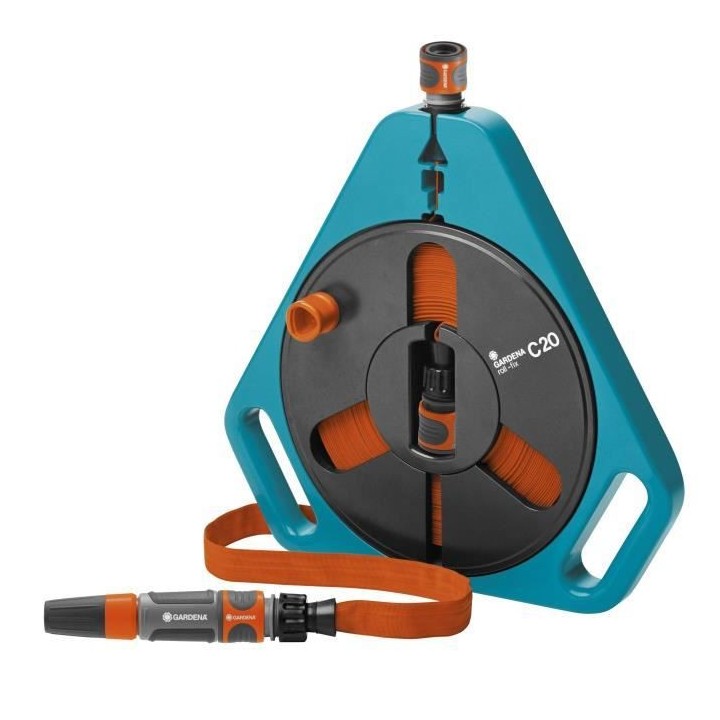 GARDENA Tuyau plat textile Classic 20 en boîtier-enrouleur – Longue
