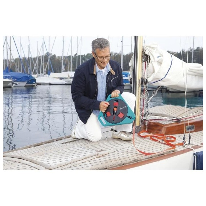 GARDENA Tuyau plat textile Classic 20 en boîtier-enrouleur – Longue