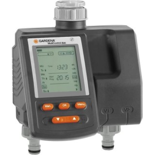GARDENA Programmateur d'arrosage MutiControl Duo – Ecran LCD – Pil