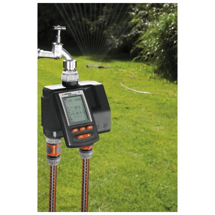 GARDENA Programmateur d'arrosage MutiControl Duo – Ecran LCD – Pil