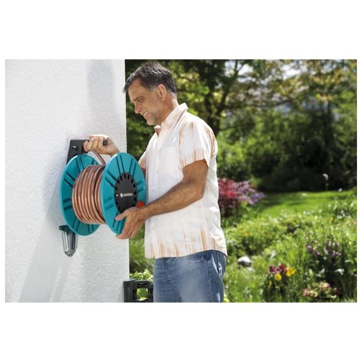 GARDENA Dévidoir mural Classic 60 – Longueur 60m max – Adapté to