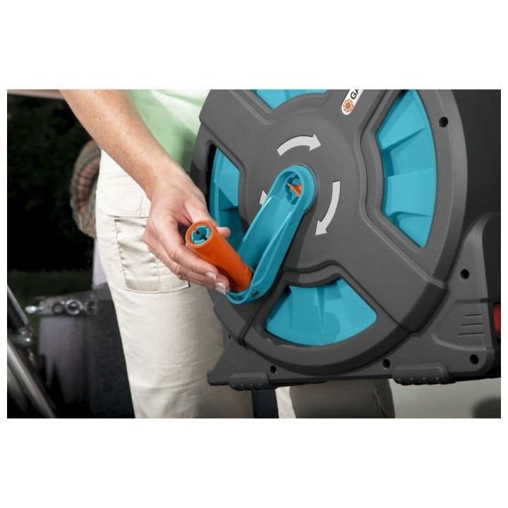 GARDENA Dévidoir portable Classic 15 équipé – Longueur tuyau 15m