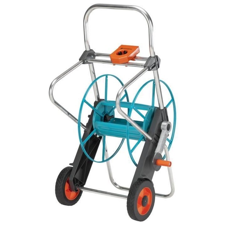 GARDENA Dévidoir métal sur roues 100 – Haute stabilité – Longue