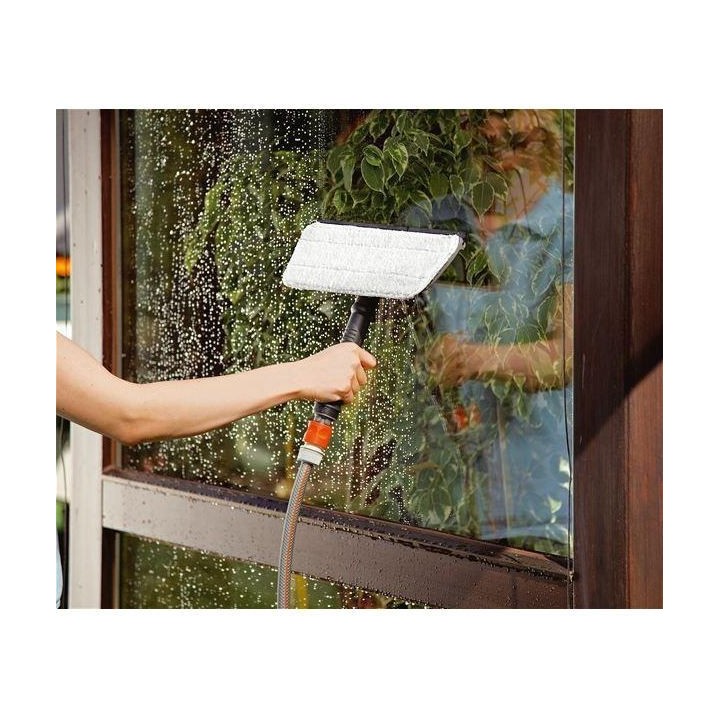 GARDENA Balai lave-vitre avec raclette Cleansystem – Tete pivotante