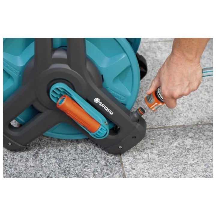 GARDENA Dévidoir Classic 50 – Structure compacte – Manivelle plia