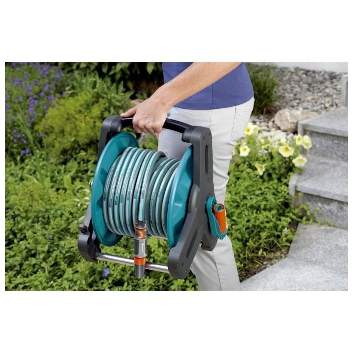 GARDENA Dévidoir Classic 50 – Structure compacte – Manivelle plia