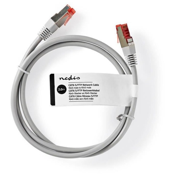 Câble réseau 2m gris CAT6 SF/UTP