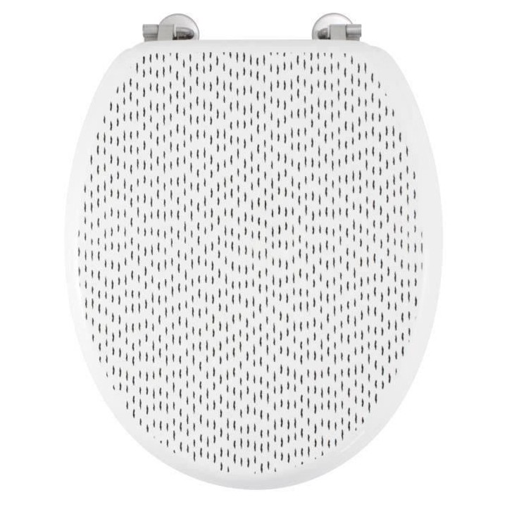 GELCO DESIGN Abattant WC Dash - Charnieres inox - MDF - Noir et blanc