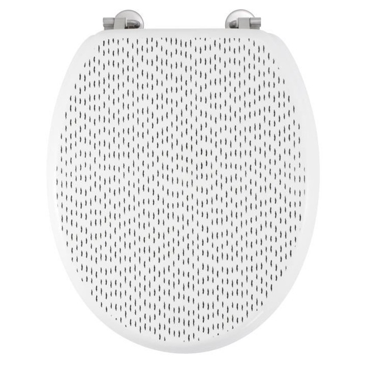 GELCO DESIGN Abattant WC Dash - Charnieres inox - MDF - Noir et blanc