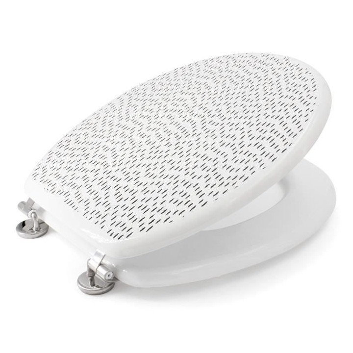 GELCO DESIGN Abattant WC Dash - Charnieres inox - MDF - Noir et blanc