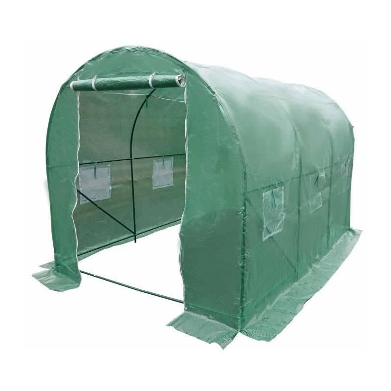 Serre de Jardin tunnel - 6 m2 - Toile en polyéthylene 140g & tube acier diam 18mm