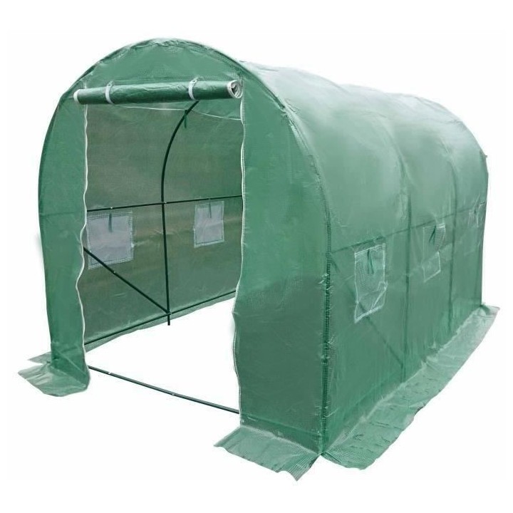 Serre de Jardin tunnel - 6 m2 - Toile en polyéthylene 140g & tube aci