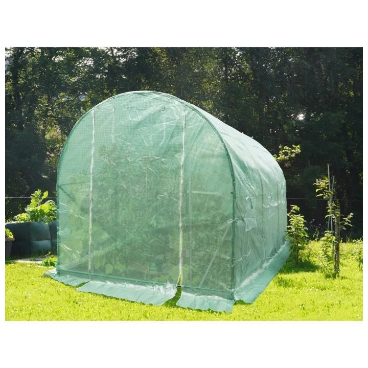 Serre de Jardin tunnel - 6 m2 - Toile en polyéthylene 140g & tube aci