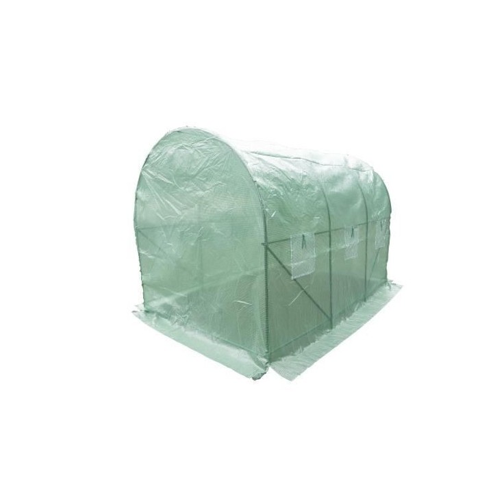Serre de Jardin tunnel - 6 m2 - Toile en polyéthylene 140g & tube aci