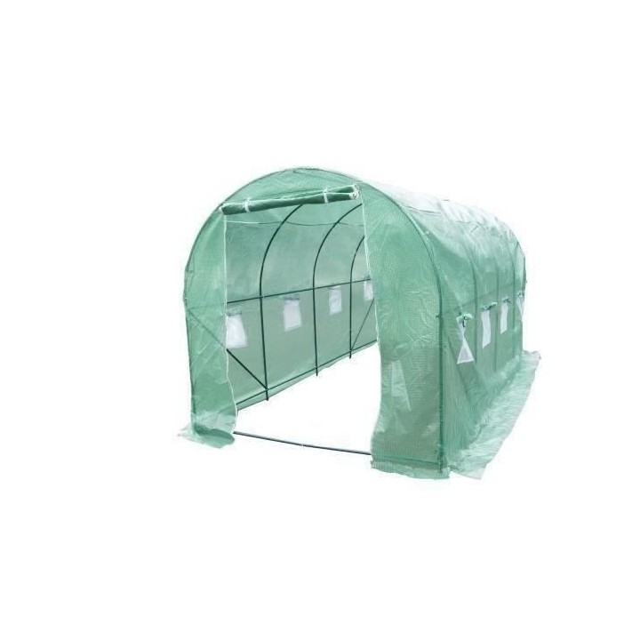 Serre de jardin tunnel 9m² - Toile en polyéthylene 140g -Tube acier