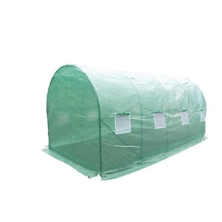 Serre de jardin tunnel 9m² - Toile en polyéthylene 140g -Tube acier