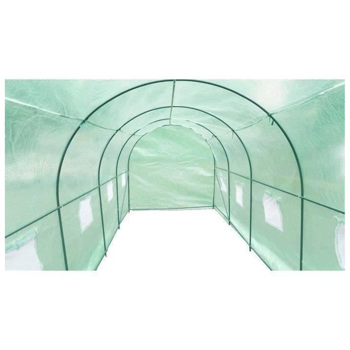 Serre de jardin tunnel 9m² - Toile en polyéthylene 140g -Tube acier