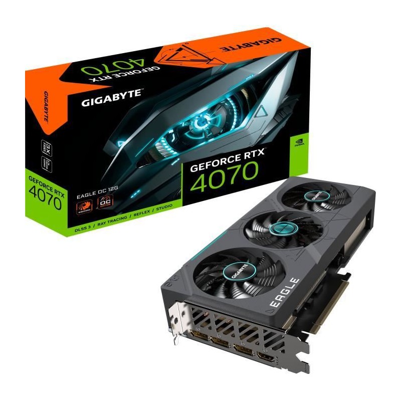 GIGABYTE - GeForce - Carte Graphique - RTX 4070 EAGLE OC - 12G