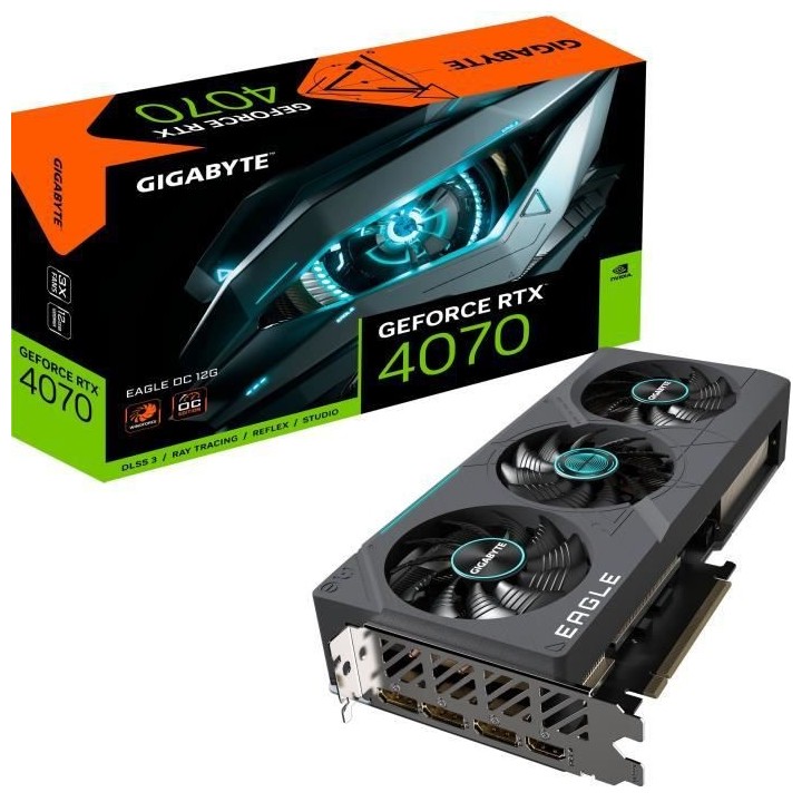 GIGABYTE - GeForce - Carte Graphique - RTX 4070 EAGLE OC - 12G
