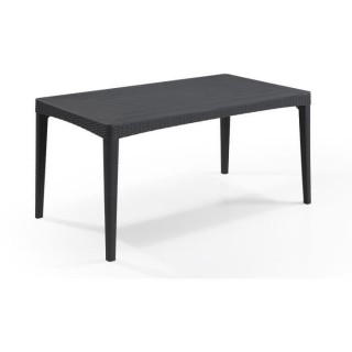 Table de jardin - rectangulaire - gris graphite - en résine - 6 perso