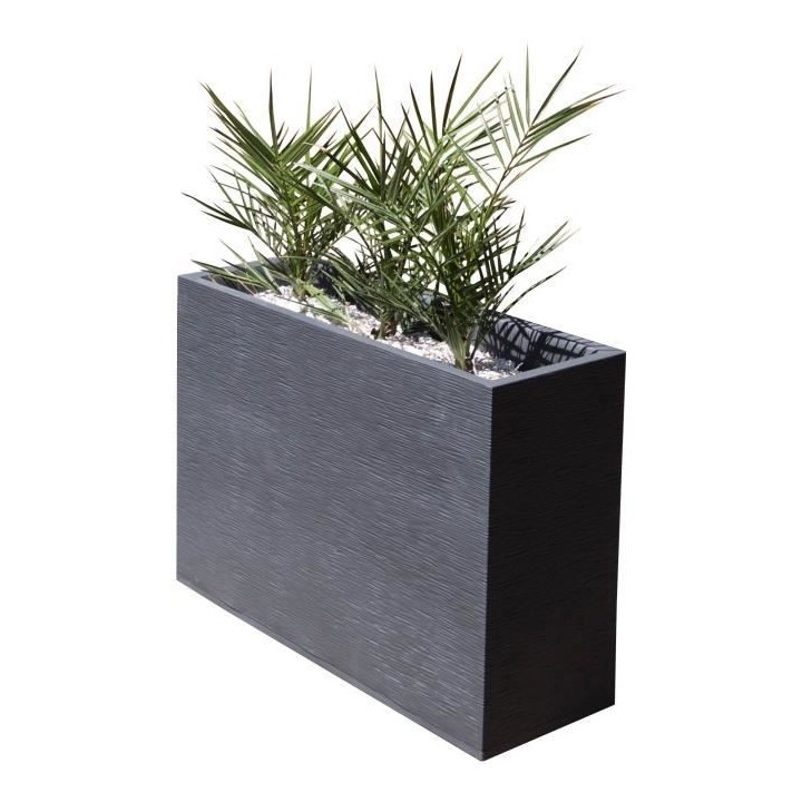 EDA PLASTIQUE Bac a fleurs Muret Loft Graphit - 46 L - 78,5 x 29,5 x 6