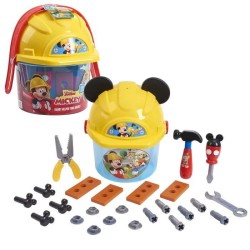 Mickey, Seau a outils avec casque de chantier, 25 pieces, Jouet pour enfants des 3 ans, MCC03