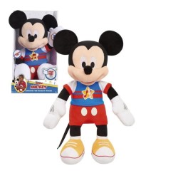 Mickey, Peluche musicale, avec fonctions sonores et lumineuses, 30 cm, Jouet pour enfants des 3 ans, MCC13