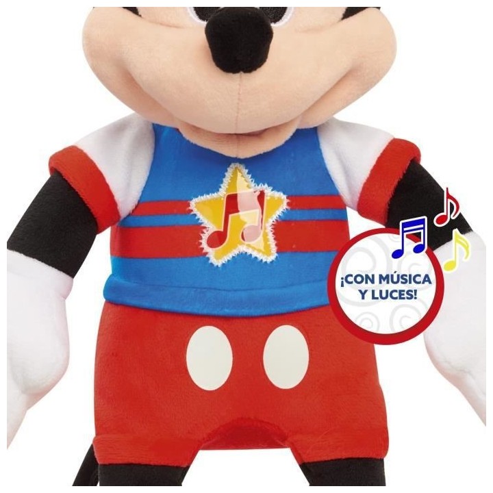 Mickey, Peluche musicale, avec fonctions sonores et lumineuses, 30 cm,