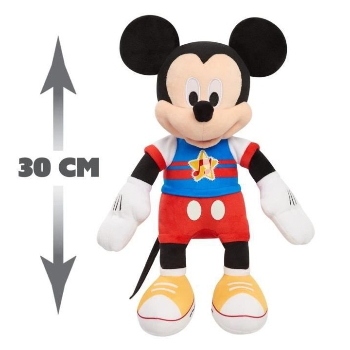 Mickey, Peluche musicale, avec fonctions sonores et lumineuses, 30 cm,