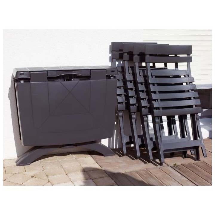 GROSFILLEX Chaise pliante Miami - Anthracite