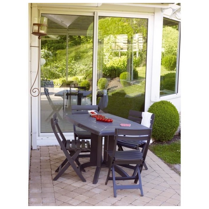 GROSFILLEX Chaise pliante Miami - Anthracite