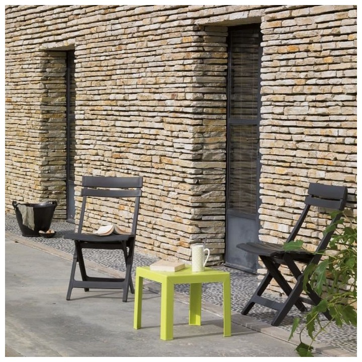 GROSFILLEX Chaise pliante Miami - Anthracite