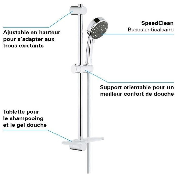 GROHE Ensemble de douche 2 jets avec barre Vitalio Comfort 100 Chromé