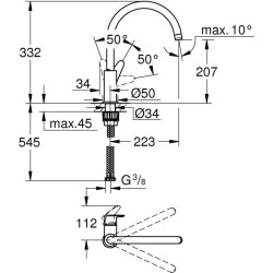 GROHE - Mitigeur monocommande Evier