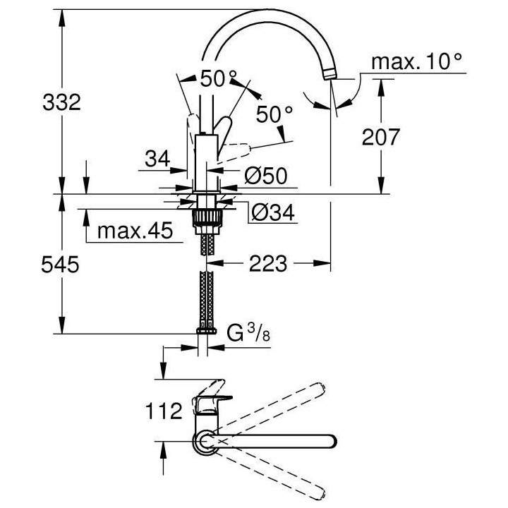 GROHE - Mitigeur monocommande Evier