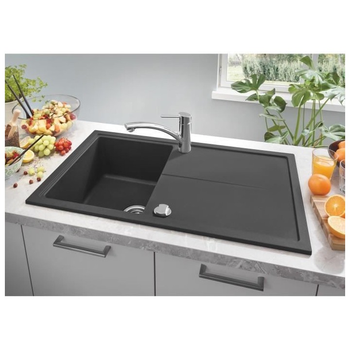 GROHE Evier composite avec égouttoir K400 860 x 500 mm Noir Granite 3