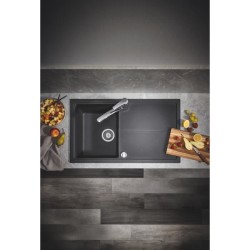 GROHE Evier composite avec égouttoir K400 860 x 500 mm Noir Granite 31640AP0