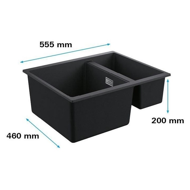 GROHE Évier en composite K500 31648AP0 - A encastrer - 1 bac + ½ bac