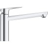 GROHE Robinet évier de cuisine Start curve, mousseur économique d'eau, sans tirette de vidage, bonde de vidage incluses, 31717