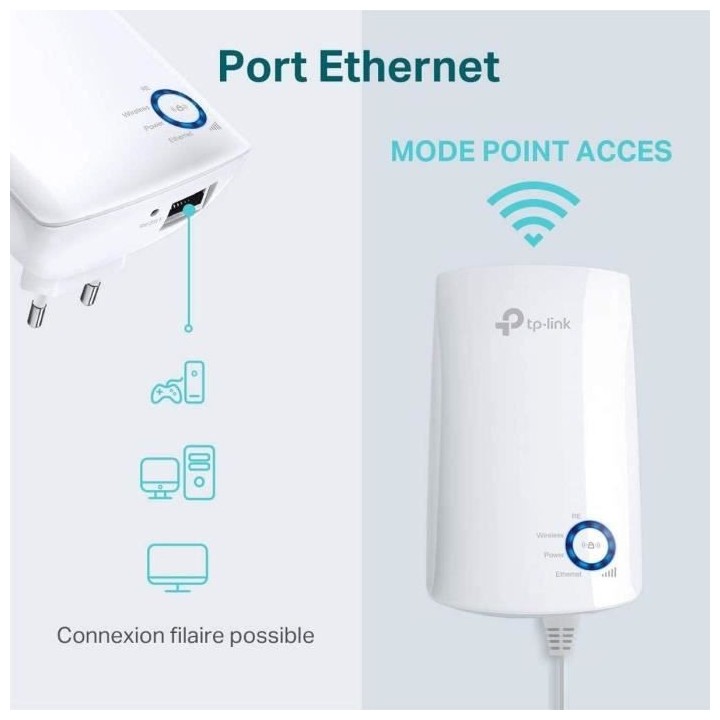 Répéteur WiFi - TP-LINK - Amplificateur WiFi N300 - WiFi Extender, W