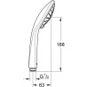 GROHE Pommeau de douche Vitalio Joy 110, 3 jets, douchette diametre 110mm, technologie anti-brulûre et a économie d'eau, 27319